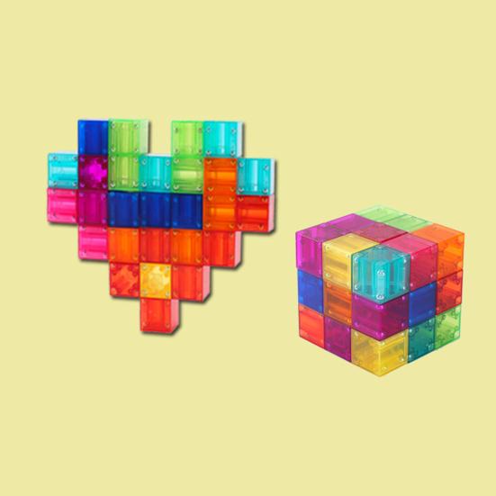 32 шт. Магнитный кубик-конструктор, игрушка для развития мелкой моторики, дошкольное обучение, образовательный красочный кубик-конструктор, игрушка STEM