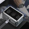 Изготовленная на заказ коробка для часов из алюминиевого сплава с прозрачной крышкой - Серебристая, доступны варианты с 3-10 цифрами