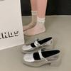 Coarse Heel Mary Jane Shoes Women's New Summer Beautiful Gentle Single Shoes with Skirt Temperament Small Leather Shoes
