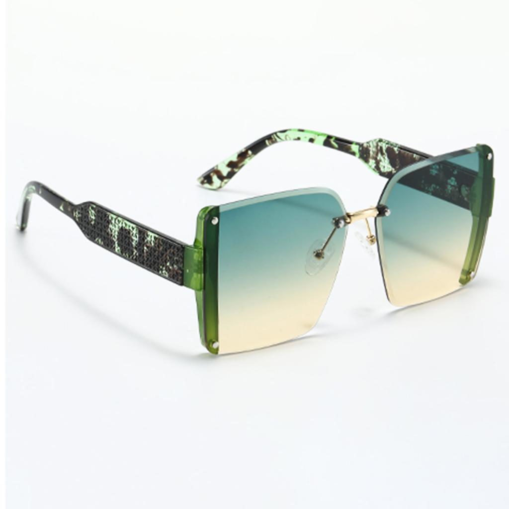 Modern Fashion Orange Grey Gradient Square Sunglasses With Orange Metal Strip Decoration Sunglasses Women Glasses Women