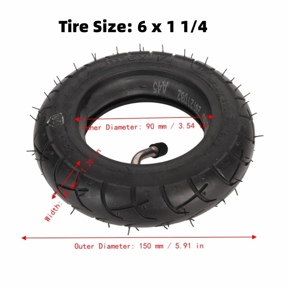 Black Electric Scooter Tire 6 X 1 1/4 Electric Scooter Tire Replacement  Scooter Repair