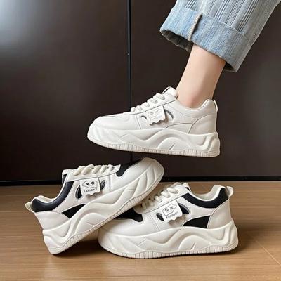 Новые стильные повседневные спортивные туфли для студентов с небольшим вырезом, женские туфли на платформе с гофрированной подошвой, размер 40