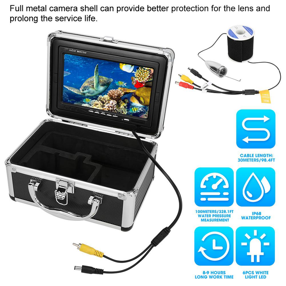 98.4ft 1000 TVL Underwater Camera Fish Finder 6LED IP68 Fishing Camcorder ( Plug )