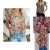 Womens Summer V Neck Short Sleeve T Shirt With Beautiful Floral Print And Comfortable Fit