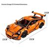 Совместим с Оранжевым Porsche GT3RS Модель Гоночного Автомобиля Механическая Группа Сборный Конструктор Игрушка