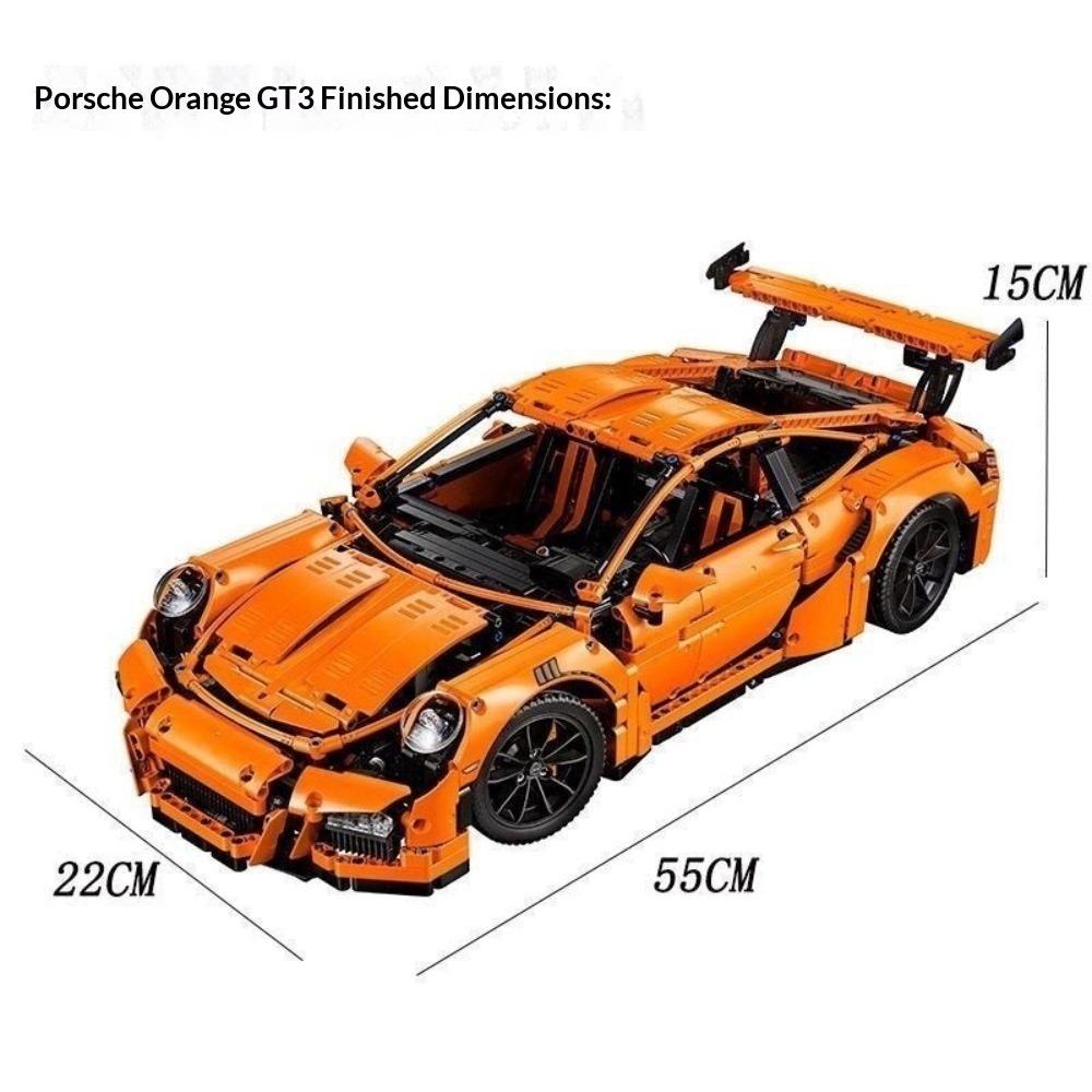 Совместим с Оранжевым Porsche GT3RS Модель Гоночного Автомобиля Механическая Группа Сборный Конструктор Игрушка