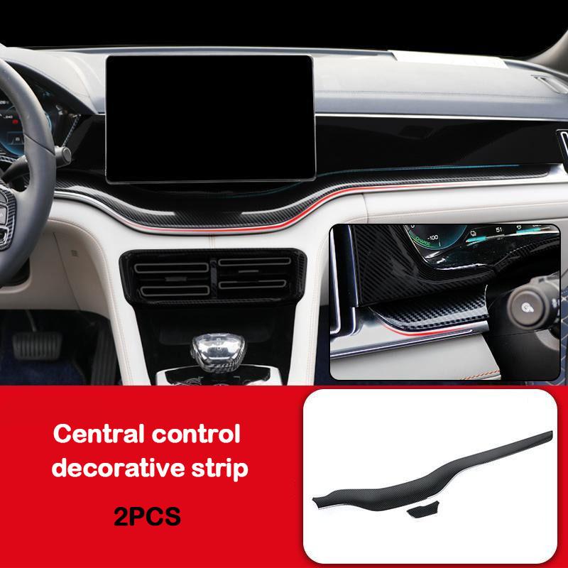For BYD Song Plus DMI EV Interior Carbon Fiber Pattern Decorative Frame Cover Interior Modification Stickers Auto Accessories