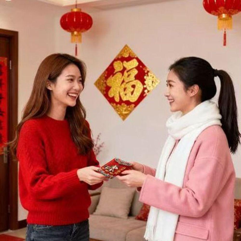 6PCS Flat Design Spring Festival Red Envelope Year of The Horse Lucky Money Packet Graduation