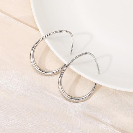 1 пара женских сережек Huggie, преувеличенные полированные геометрические овальные украшения для ушей, ювелирные изделия, серьги для выпускного вечера, длинные серьги-кольца для поездок на работу