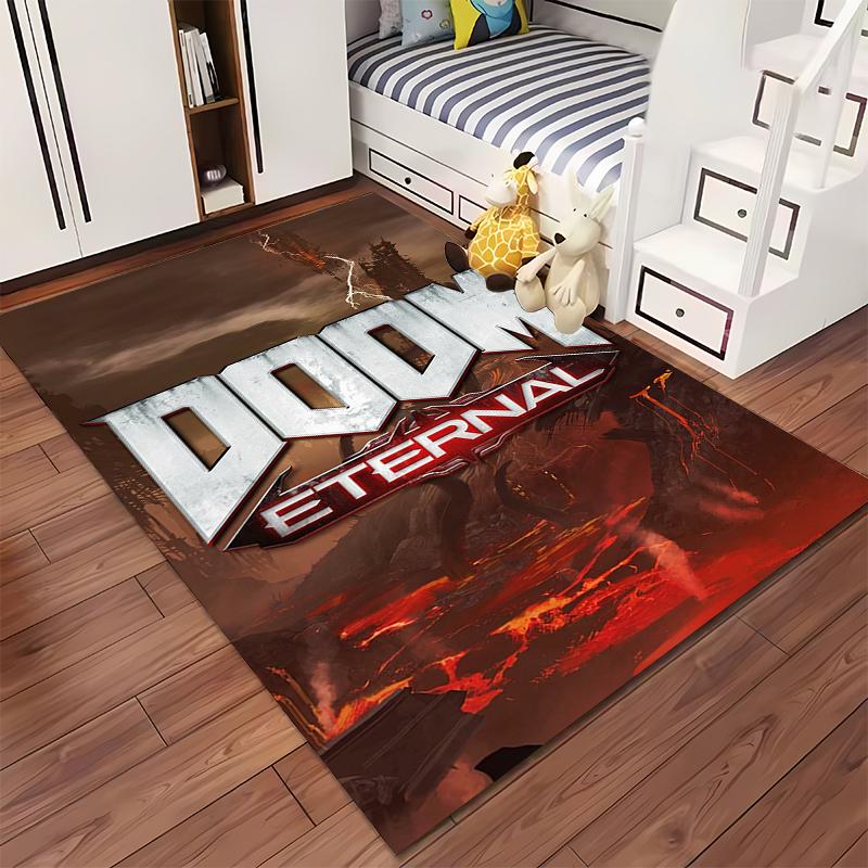 """Дизайн коврика в тематике Doom Eternal""" Нескользящий коврик, подходящий для гостиной и спальни, под диваны."""
