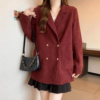 Блейзерный костюм для женщин Зимний Повседневный Кардиган на пуговицах с длинным рукавом Приталенный Однотонный Профессиональный пиджак