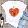(Asian Size) Tee Top Women T Shirt Flower Sweet 90s Trend Cute Style Woman Female Short Sleeve Clothing Print Fashion Graphic T-shirts