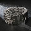 Wide Mesh Chain Bracelet for Men Shiny Rock Cool Boy Wristband Heavy Metal Jewelry Gift