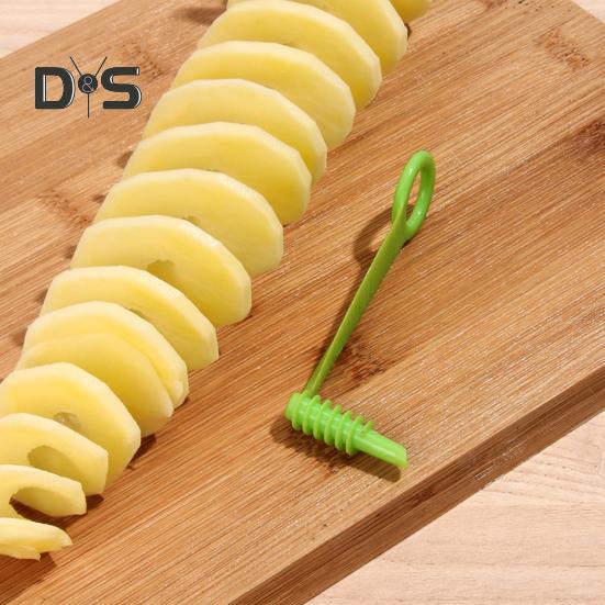 Спиральный овощерез из нержавеющей стали с вращением на 360 градусов для огурцов, моркови, картофеля, эргономичная ручка без BPA и острые лезвия, ручной винт