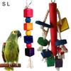 Pet Bird Parrot Wood Blocks Cotton Rope Cage Hanging Standing Play Chew Toy