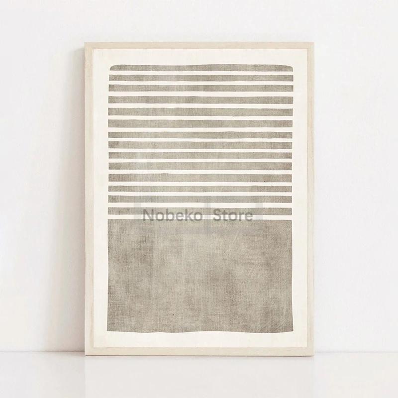Современные Минималистичные Принты Холст Живопись Бежевый Простой Нейтральные Цвета Арт Постер Середина Века Настенное Искусство Картины Домашний Декор Комнаты