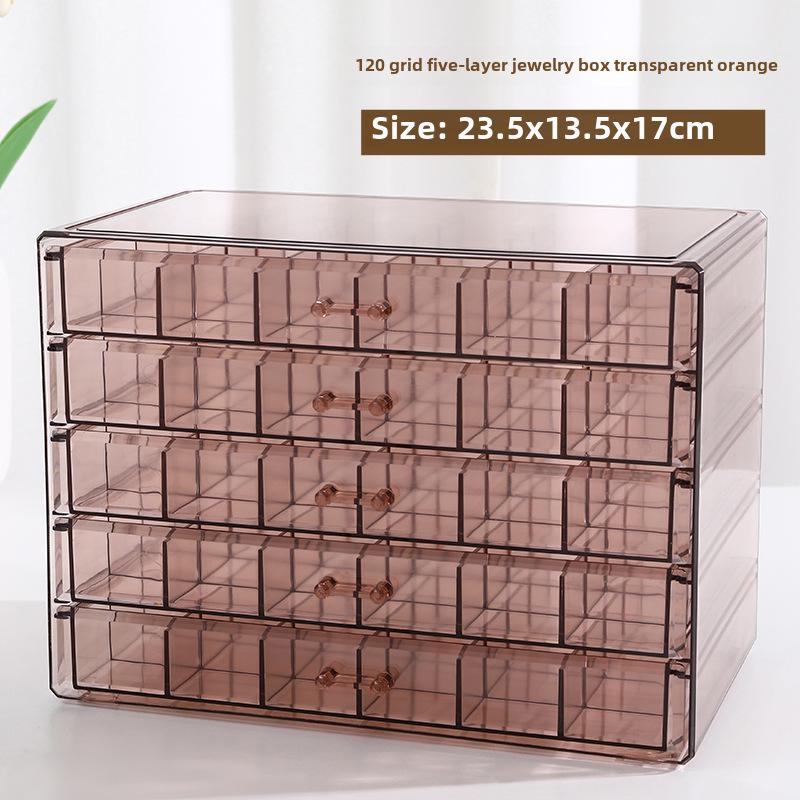 Прозрачная многослойная шкатулка для хранения украшений с ящиками для колец, сережек, ожерелий и браслетов
