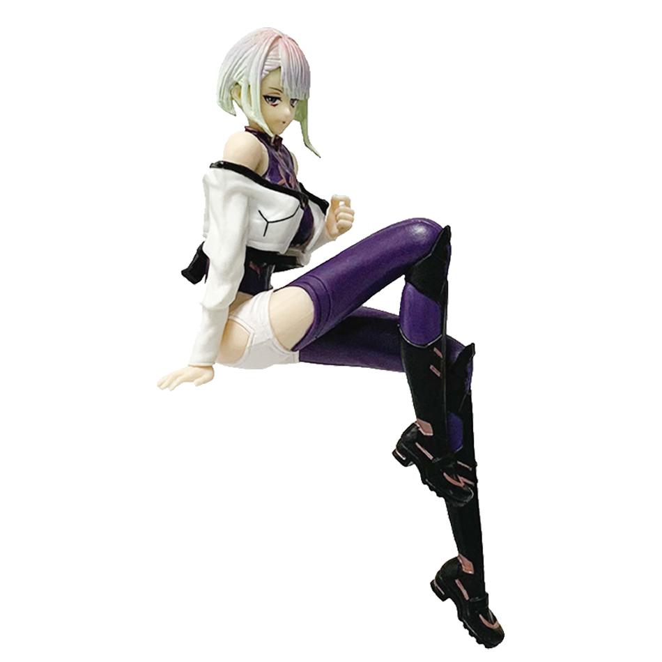 Anime Game Figure 17Cm Seated Position Lucy Rebecca Model Toy Birthday Gift Collection Aciton Figure Desk Decoration Gift