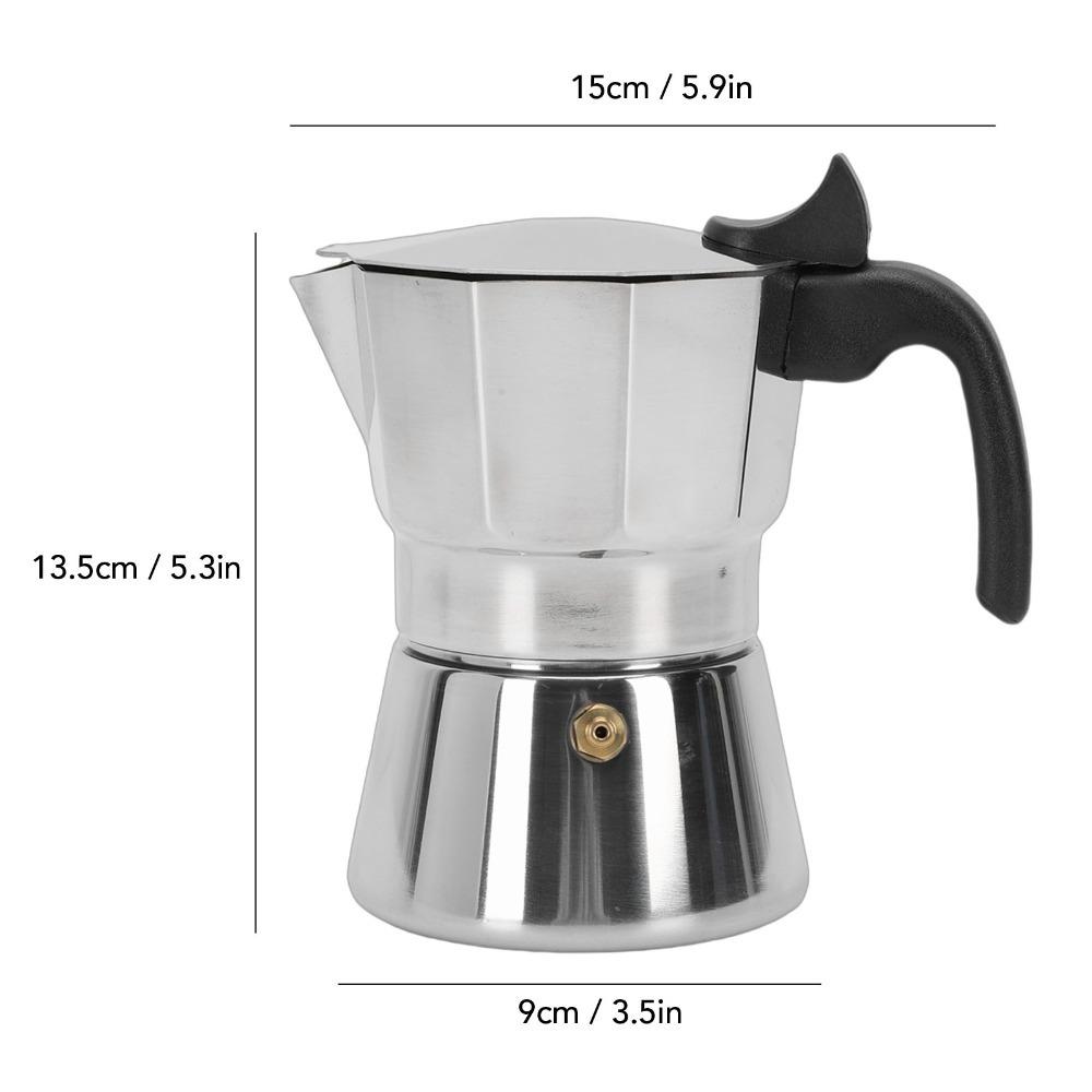 Octagonal Design Stovetop Coffee Maker 3/6 Cups Capacity Italian Coffee Maker For Camping