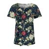 Women's Fashion Printed Casual Pleated Round Short Sleeve T-Shirt Top