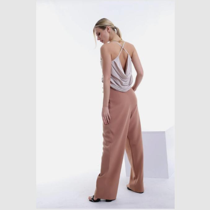 Удобные и стильные брюки Plazzo с широкими штанинами и карманами с высокой талией