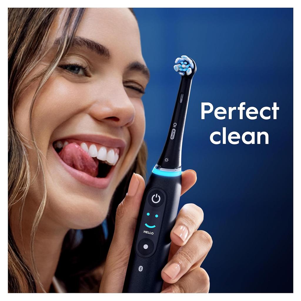 Oral-B IO Ultimate Clean Насадка для электрической зубной щетки, Скрученные и angled щетинки для более глубокого удаления налета, Упаковка из 2 шт., Черная