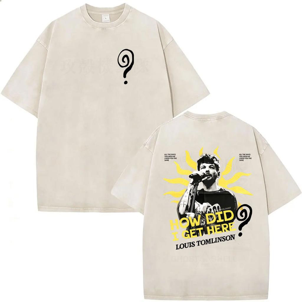Vintage Washed Louis Tomlinson How Did We Get Here Tour 2026 New T Shirt Men Women Harajuku Fashion Oversized Tshirt Streetwear