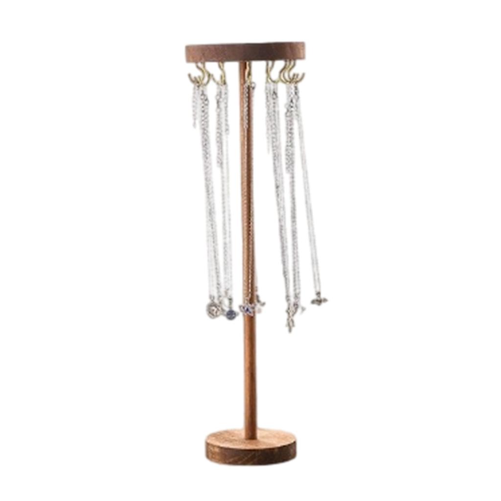 Держатель для украшений Подставка для ожерелий Подставка для брелоков Текстура дерева для демонстрации ожерелий, серег и браслетов в магазинах