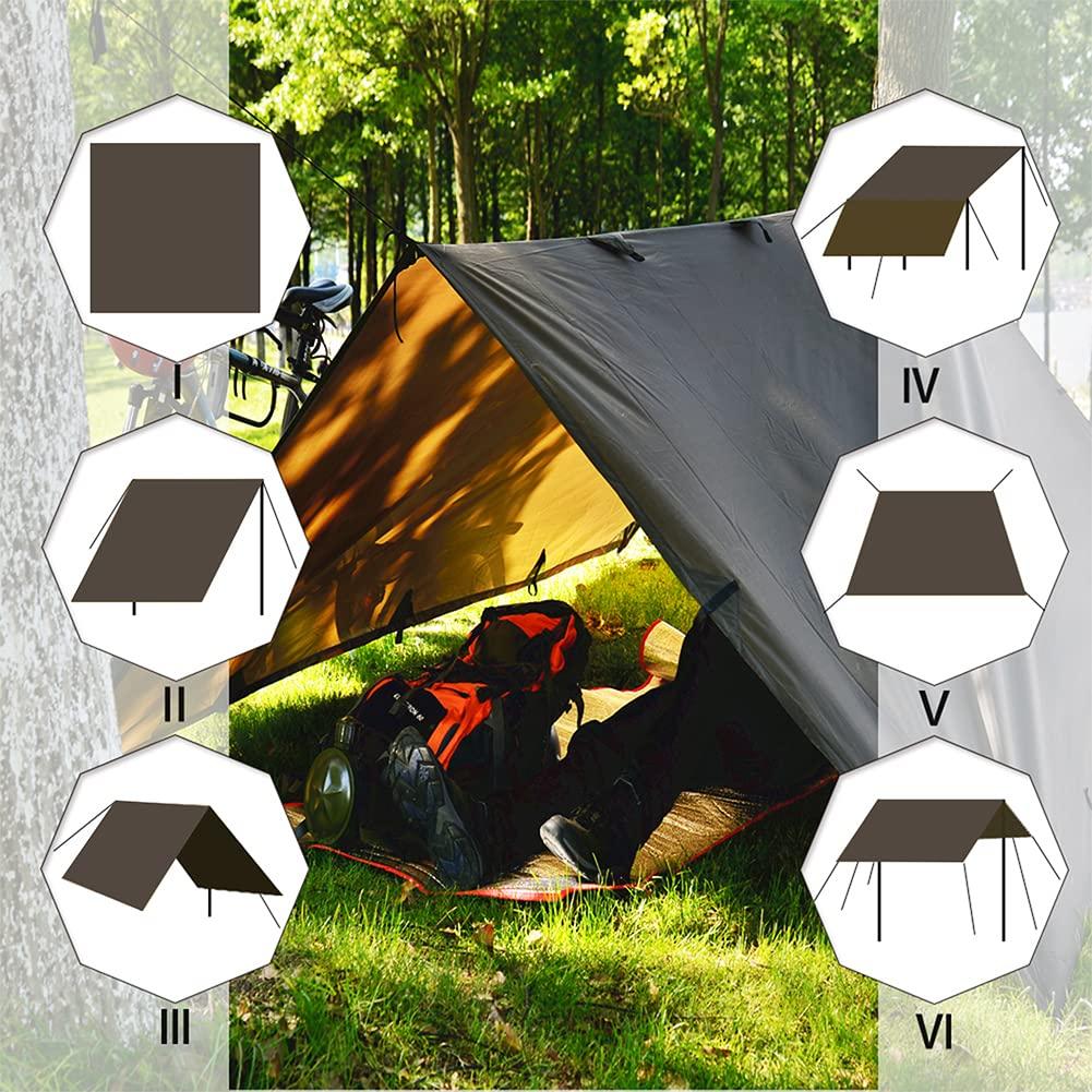 KALINCO Waterproof Camping Tarp UV Ultra Sun Heat Storage Case Outdoor 4x4m Tarp, Tent, Protection, Lightweight, Shade, Protection, Blocking,