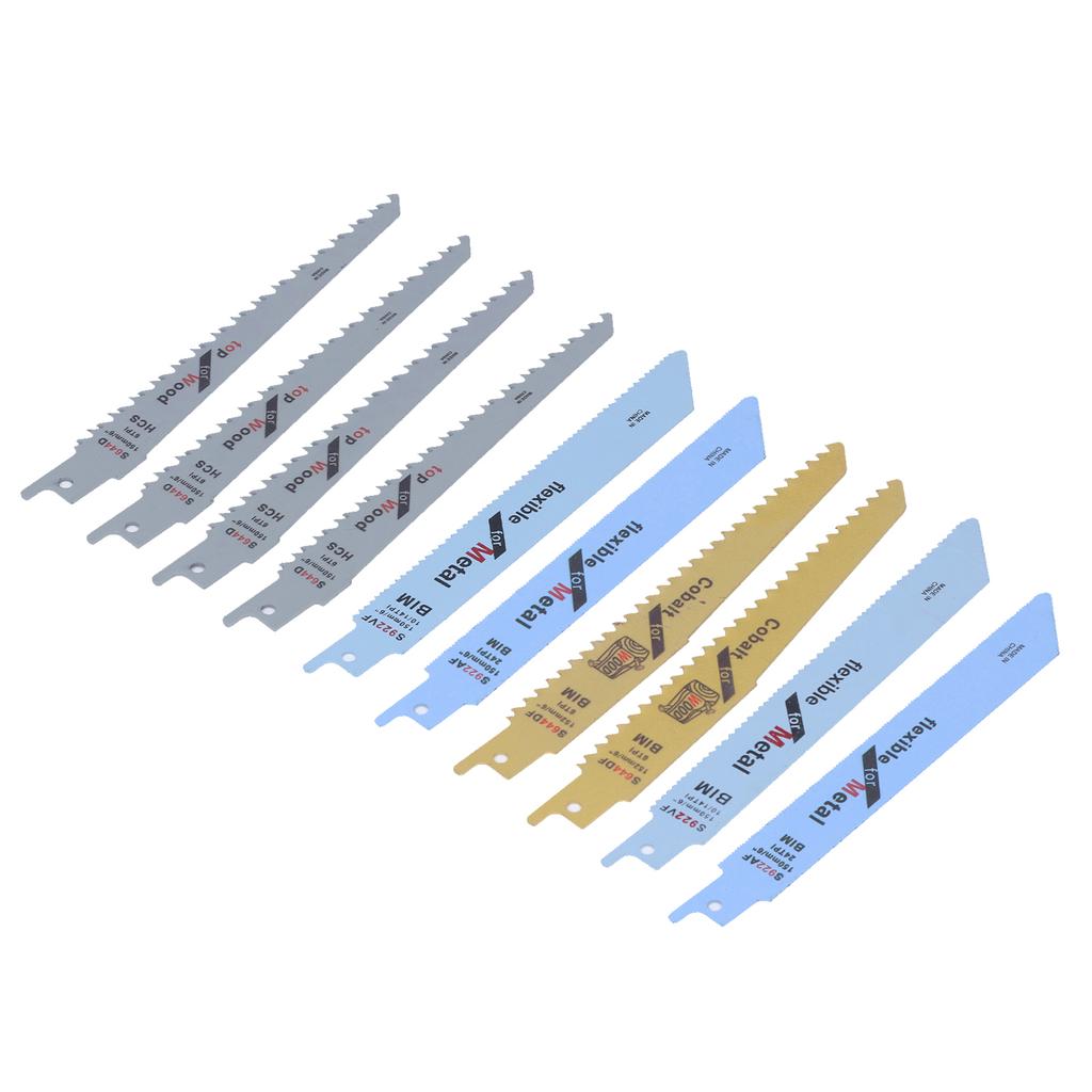10 шт. возвратно-поступательных пильных полотен из высокоуглеродистой стали, биметаллические сабельные пилы для дерева и металла