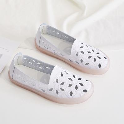 Женские летние туфли на плоской подошве, женские мокасины из натуральной кожи, женские туфли-лодочки, балетки с бантом, размер женской обуви 35-43