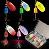 5PCS/BOX Fishing Lure Sequin Set Spinner Spoon Hard Metal Bait Pike Metal With Treble Hooks Fishing Lure