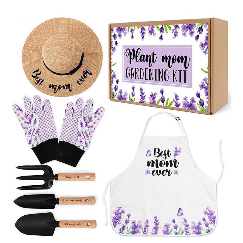 Purple Printed Girls Garden Tool Set Wooden Handle Carbon Steel Garden Shovel Garden Shovel Garden Gardening Tool Gift