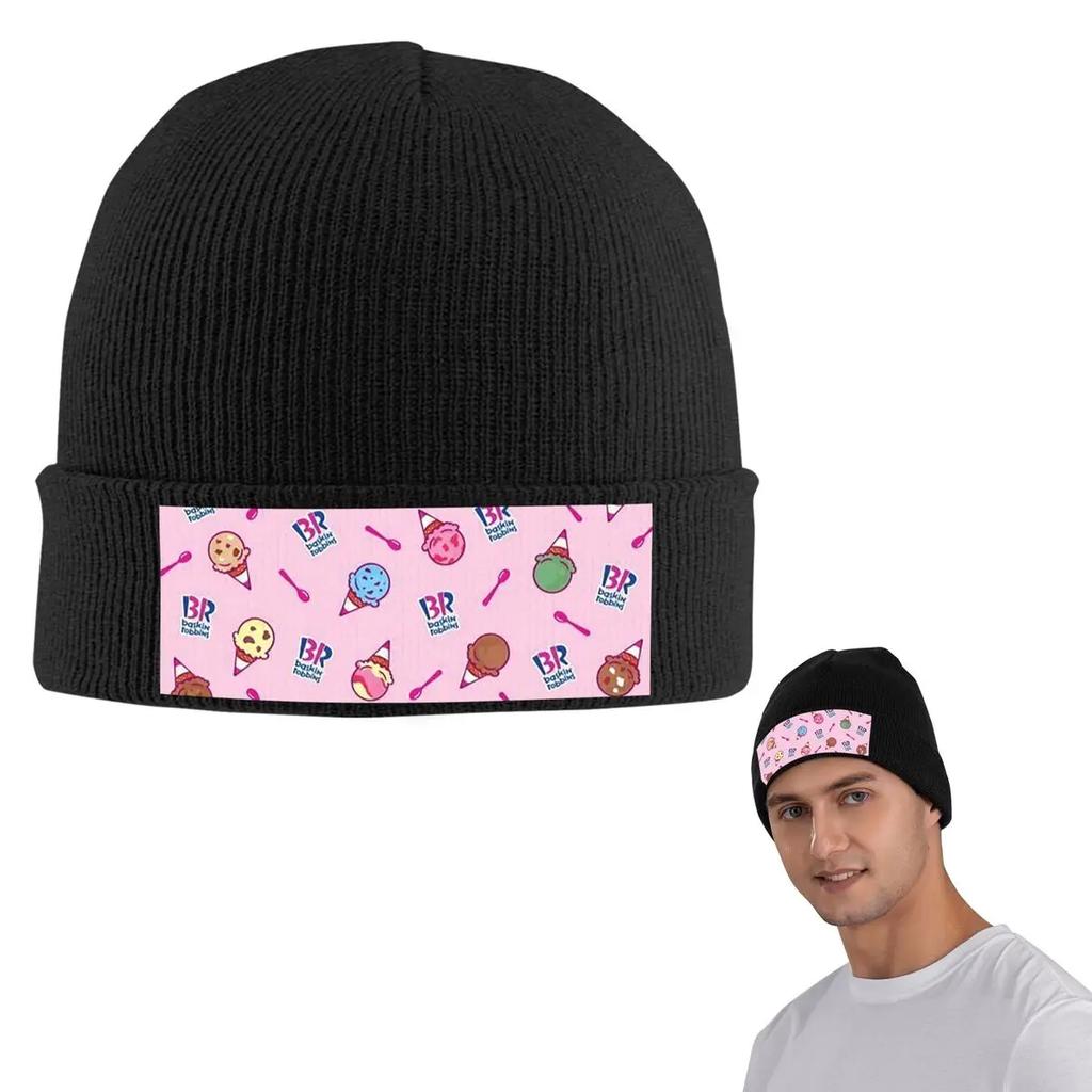 Baskin Robbins Мороженое Теплая Вязаная Шапка Модная Шапка-Шлем Осень Зима Уличные Шапки-Бини для Унисекс Взрослых
