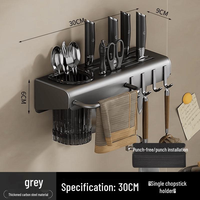 Brangdy 304 Stainless Steel Wall-Mounted Kitchen Chopstick Holder Set