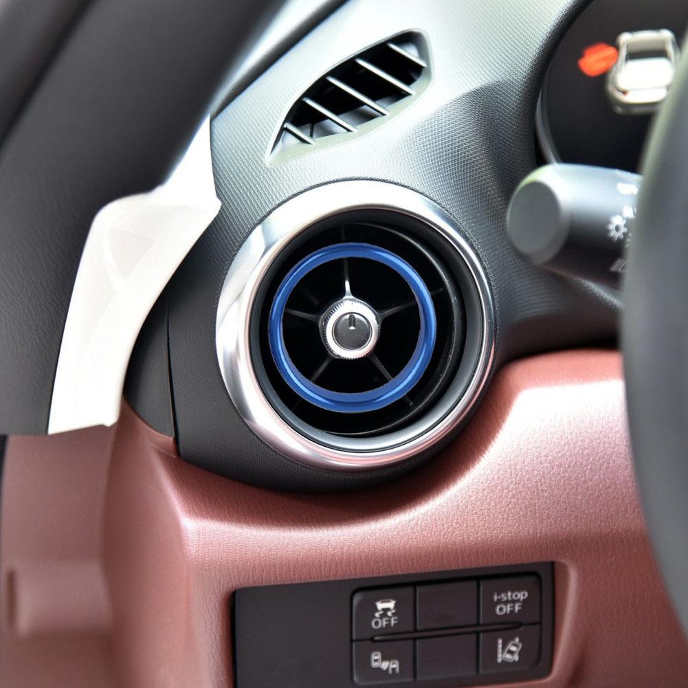Car AC Air Outlet Conditioning Vent Decoration Central Inner Cover Ring Trim Decoration for Mazda MX5 Mazda 2 CX3 MX-5 RF