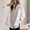Women White Shirt Cotton  Spring Autumn Vintage Ladies Tops Long Sleeve Casual Turn-down Collar Women's Loose Blouses