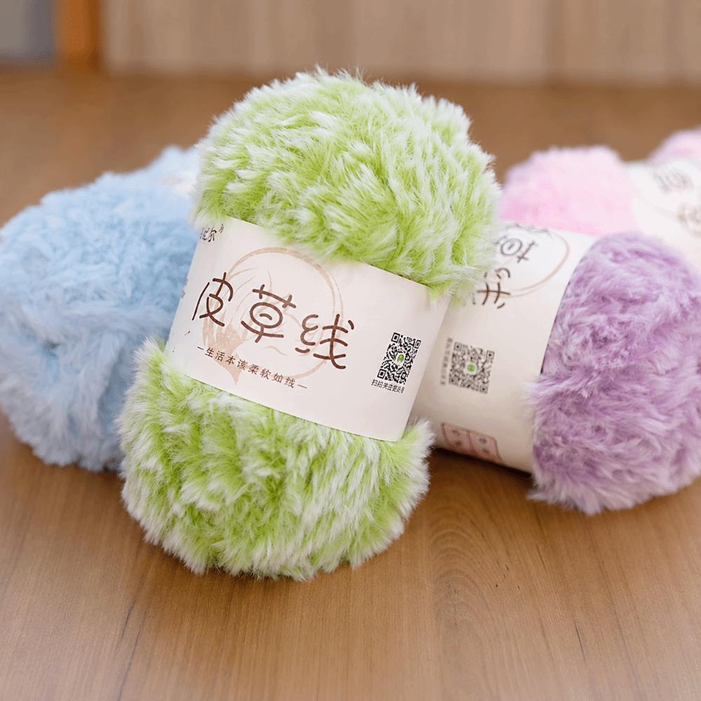 Long Plush Faux Fur Yarn Thickness Knitting Yarn Thread New Fluffy Mink Yarn DIY Crocheting Hat