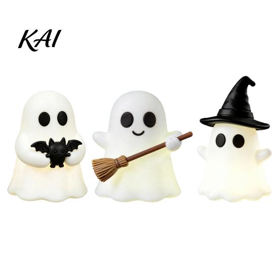 Holiday Party Table Display Halloween Luminous Mini Ghost Figurines, Glow in The Dark Cute Small Home Decor Miniature Statue for Micro Landscape,