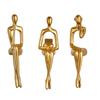 2025 Trend Resin Thinkers Statues Decor,3Pcs Abstract Sitting Sculptures, Bookshelf Desk Figurines, Home Office Room Shelf Accen