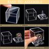 2 Pcs Championship Ring Clear Display Case With 2Pcs Clear Uv Ring Holder Acrylic Display Case-Thickened Base Large Capacity Rin