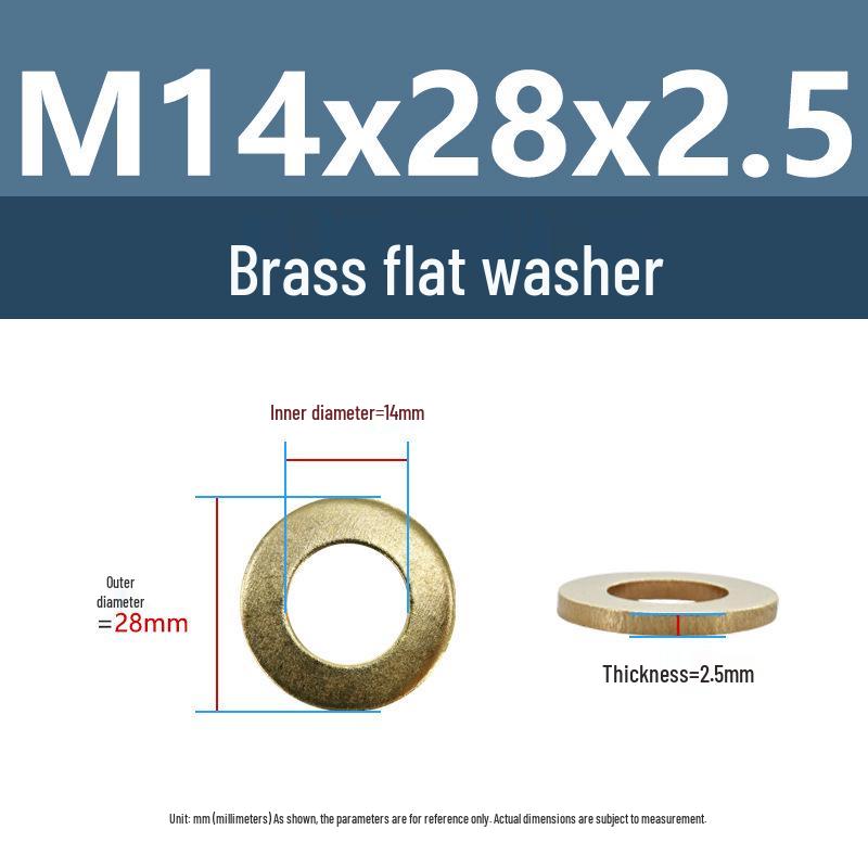 Yigu Durable Brass Flat Washers: M2-M12 Screws