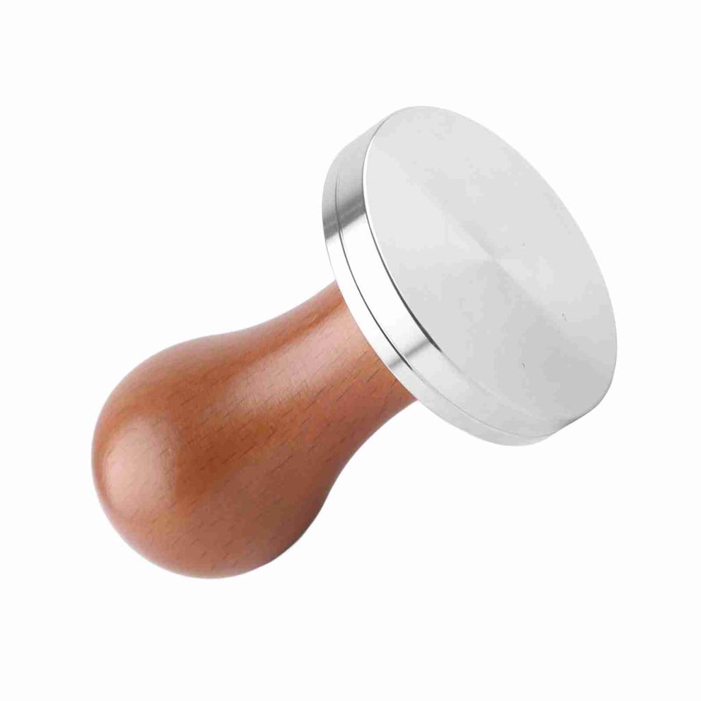 Пресс-инструмент из нержавеющей стали с деревянной ручкой и плоским основанием 58 мм для темперирования горячего кофе Темпер для темперирования эспрессо кофе