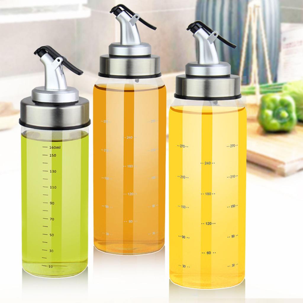 Heat Resistant Glass Oil Bottle For Kitchen Leak Proof And Large Capacity Liquid Dispenser For Soys Sauce and Vinegar
