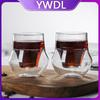YWDL 120/130 мл двухслойная стеклянная чашка с подвесным ушком для эспрессо-кофе, чашка для вечеринки с молоком, бренди, вина, прозрачная кружка