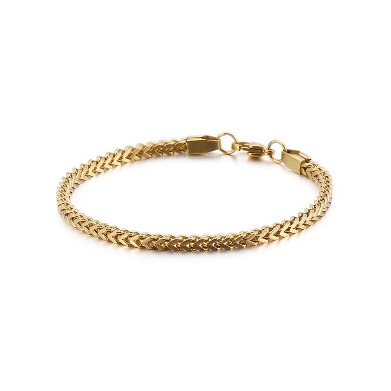 Japan and Korea Trend Versatile Stainless Steel Front and Back Chain Men's Bracelet Creative Retro Hipster Titanium Steel Accessories