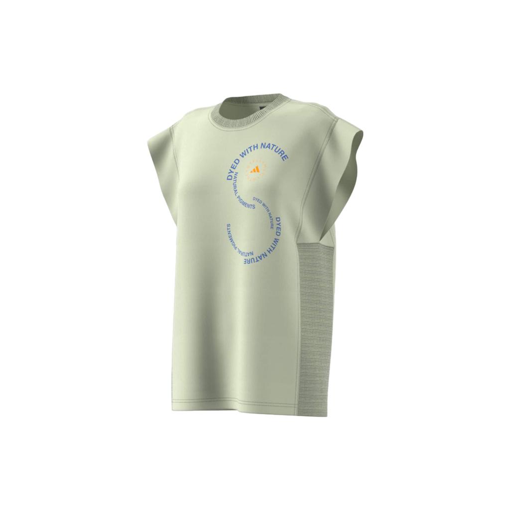 Adidas X Stella McCartney Collaboration, однотонный спортивный топ с буквенным принтом, женские топы Magical-Yellow-Green HS8817