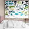 Soccer Print Tapestry, Backdrop, Easy Setup, Ideal for Bedroom, Office & Living Room, with Aesthetic Wall Hanging Decor.