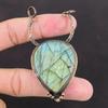 Подвеска из лабрадорита Медная подвеска Ювелирные изделия ручной работы Оригинальный кулон с драгоценным камнем Лабрадорит Медные украшения Подвеска из целебного камня Подарок для нее