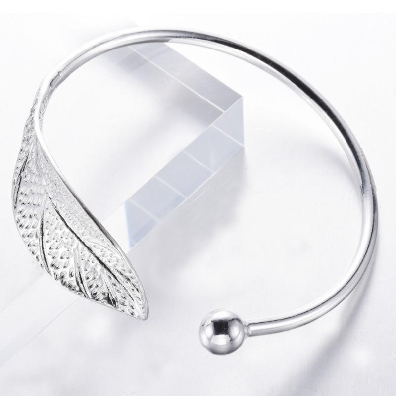 Корейский элегантный открытый браслет с листьями и веточками - сладкие, свежие модные украшения